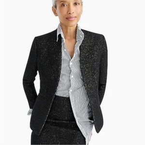 J. Crew Going Out Blazer in Black Tinsel Tweed Size 6